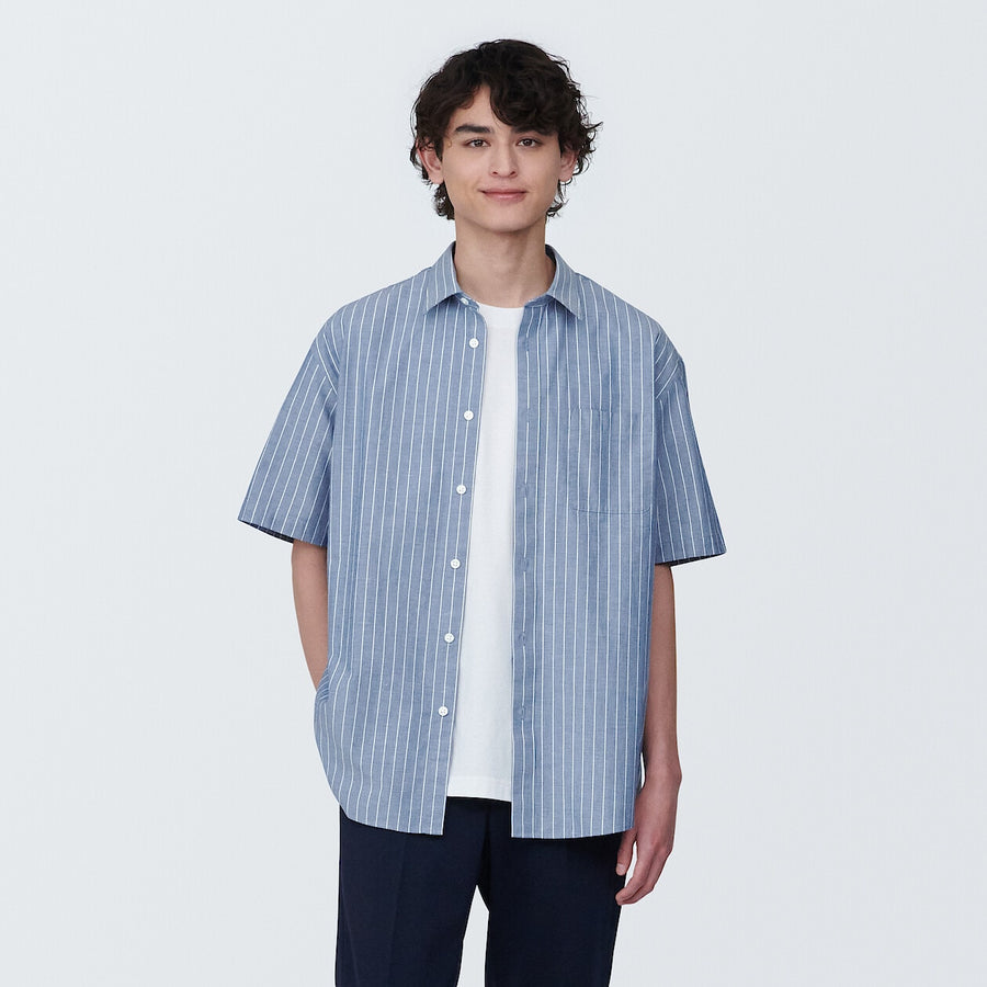 M's Washed broad S/S shirtWhiteXS