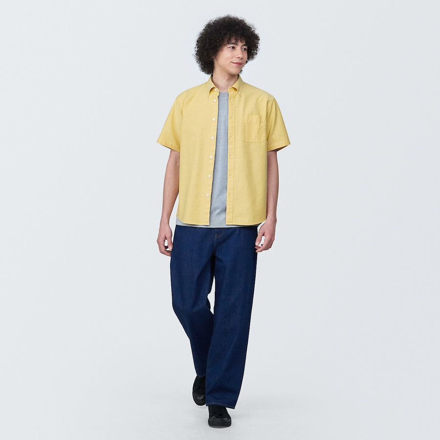 M's Washed oxford button down S/S shirtWhiteXS