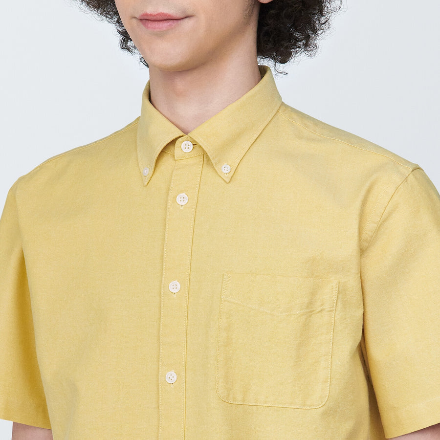 M's Washed oxford button down S/S shirtWhiteXS