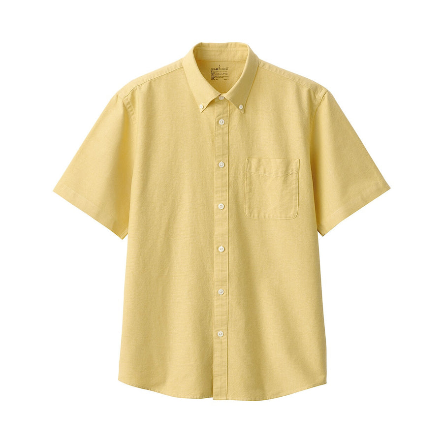 M's Washed oxford button down S/S shirtWhiteXS