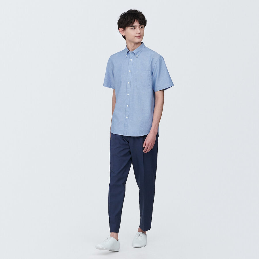 M's Washed oxford button down S/S shirtWhiteXS