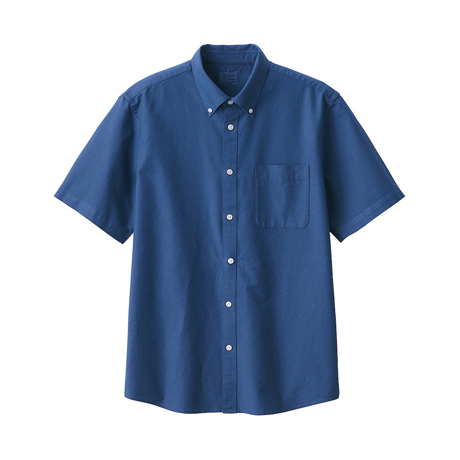 M's Washed oxford button down S/S shirtWhiteXS