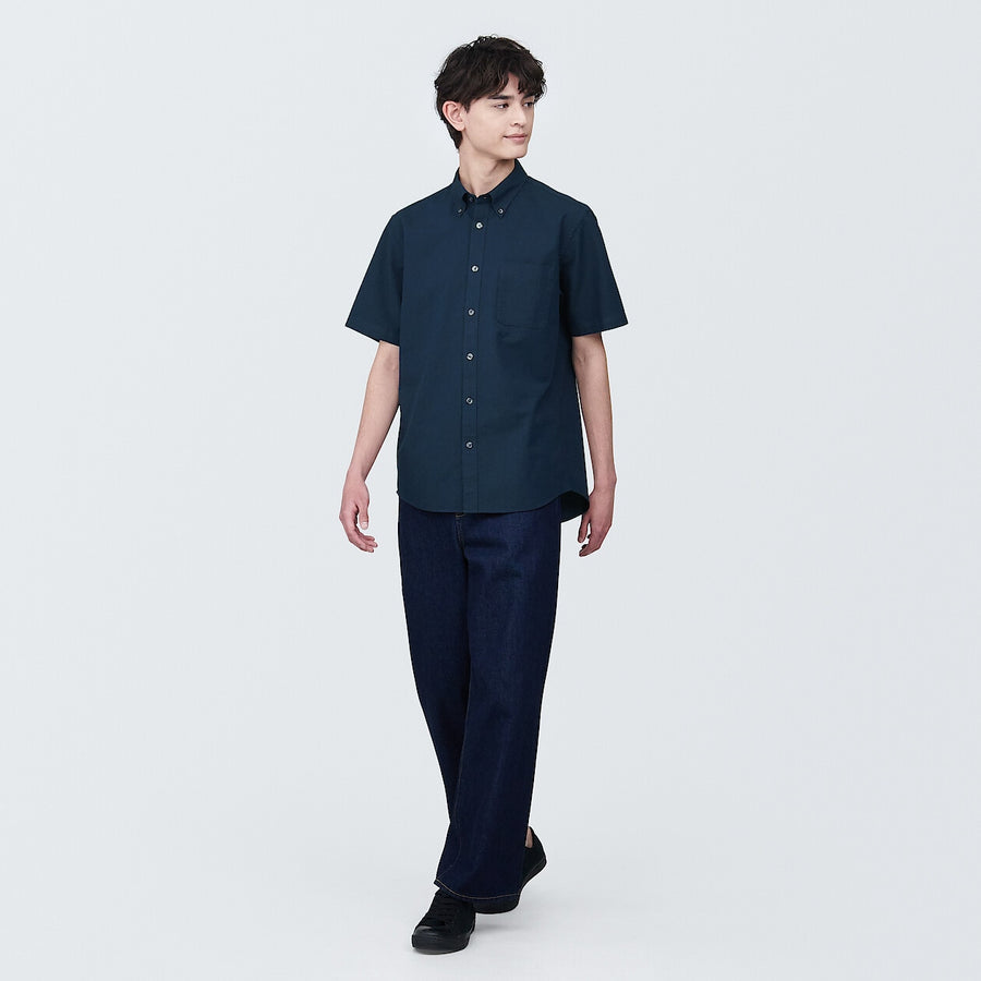 M's Washed oxford button down S/S shirtWhiteXS