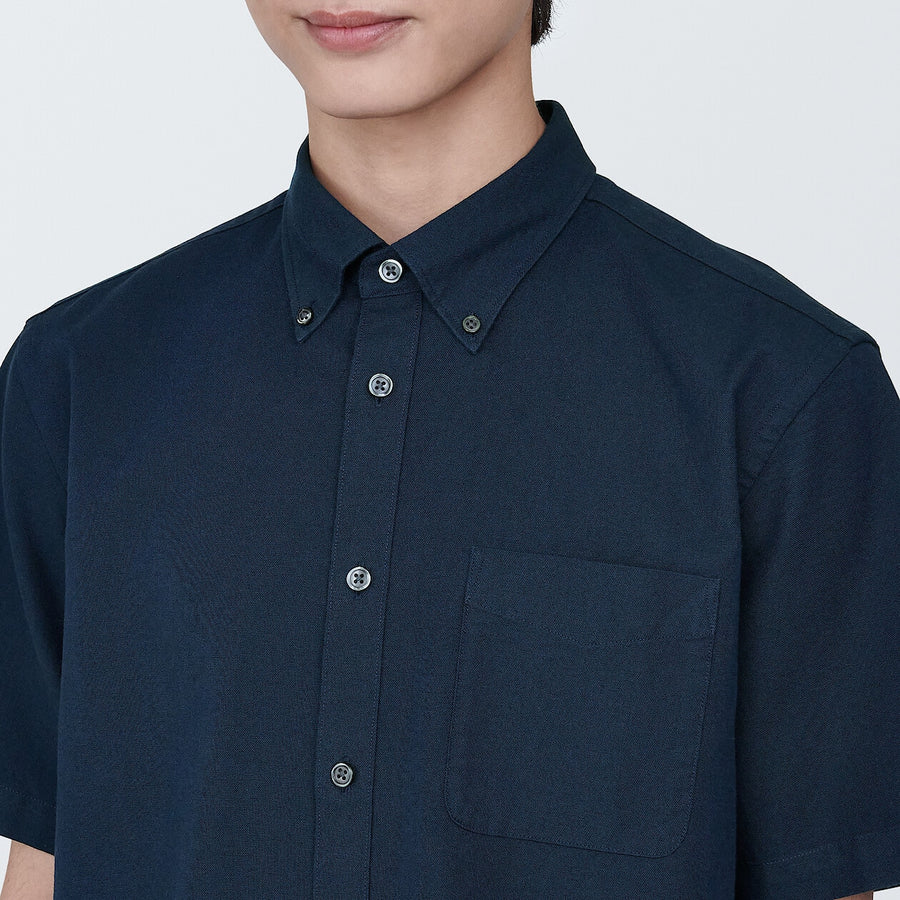 M's Washed oxford button down S/S shirtWhiteXS