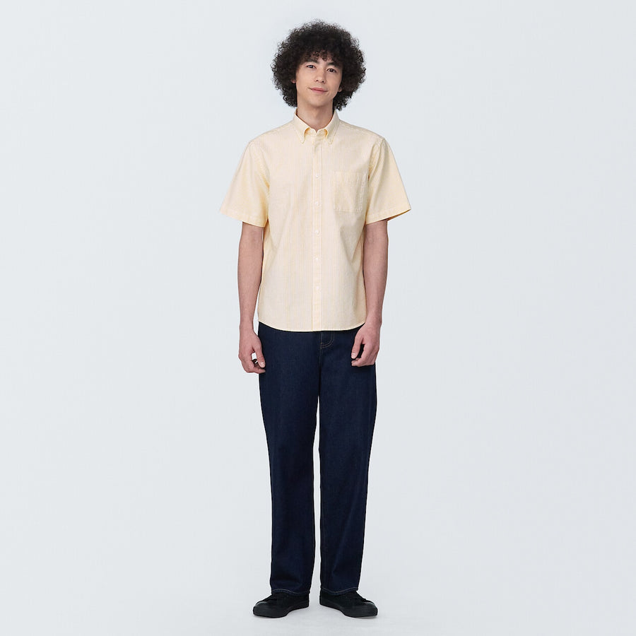 M's Washed oxford button down S/S shirtWhiteXS