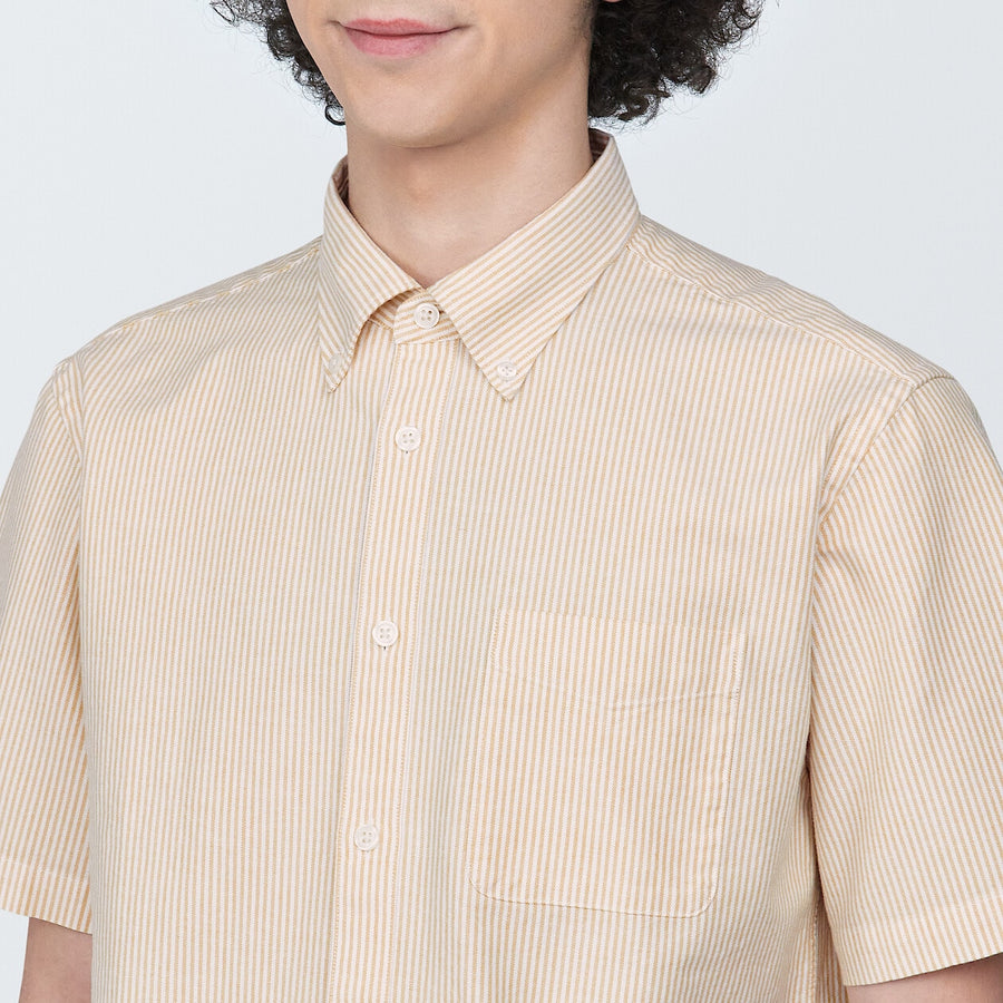 M's Washed oxford button down S/S shirtWhiteXS