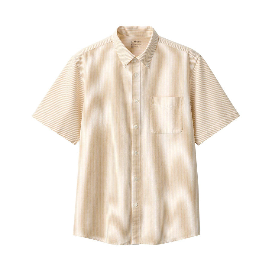 M's Washed oxford button down S/S shirtWhiteXS