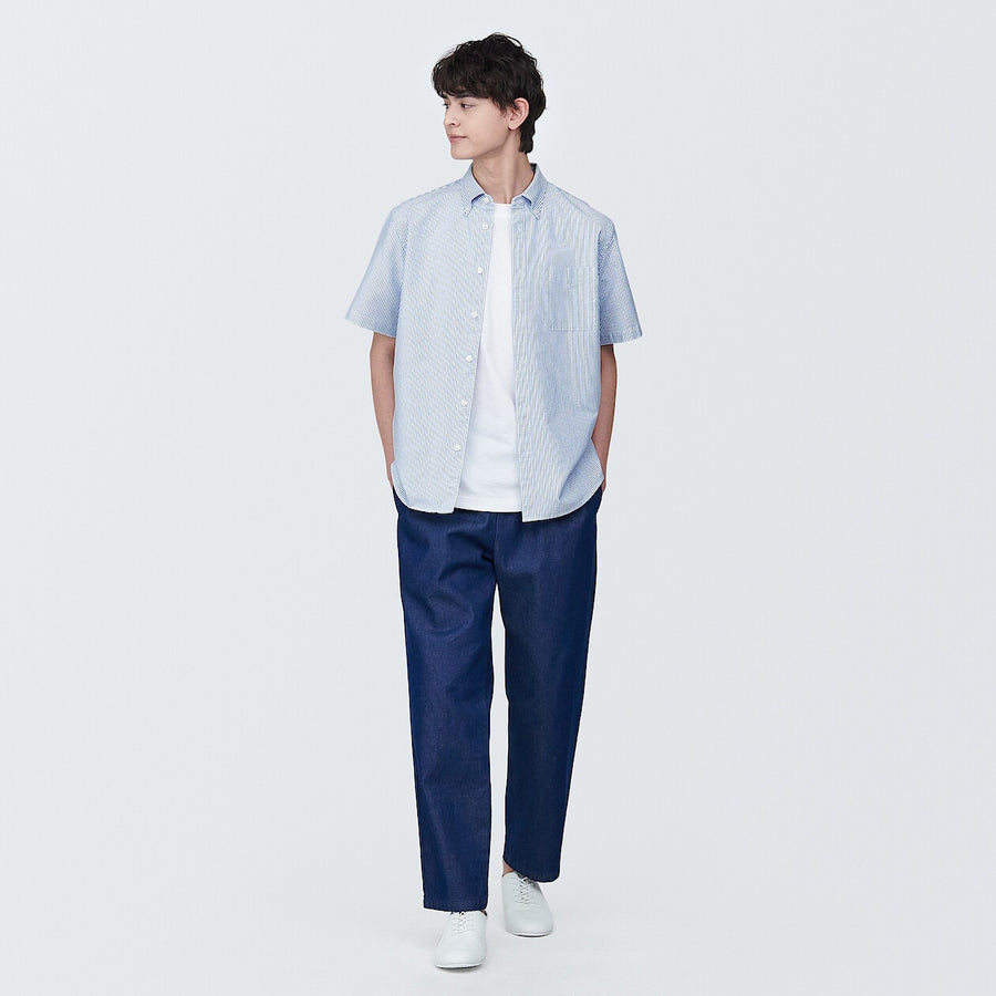 M's Washed oxford button down S/S shirtWhiteXS