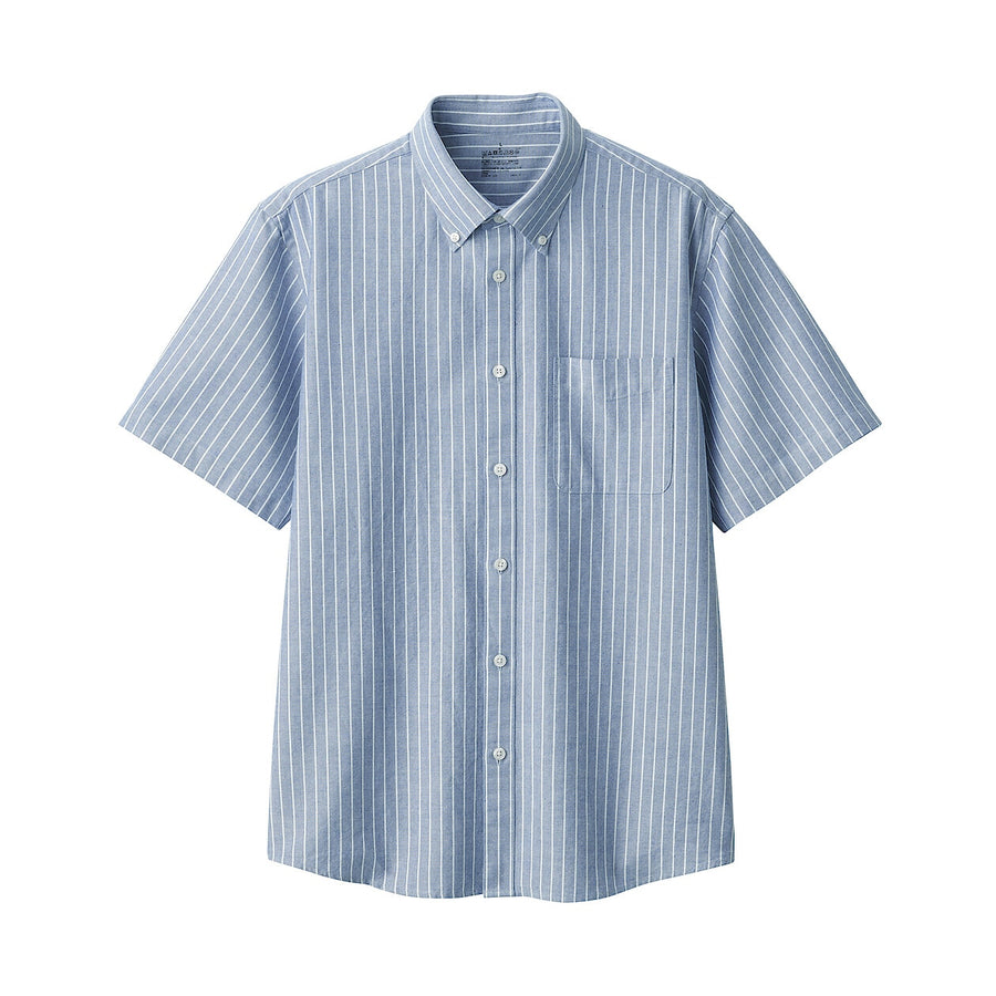 M's Washed oxford button down S/S shirtWhiteXS