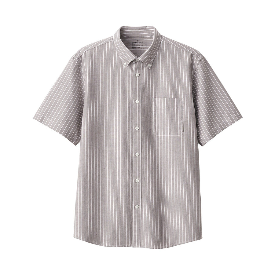 M's Washed oxford button down S/S shirtWhiteXS