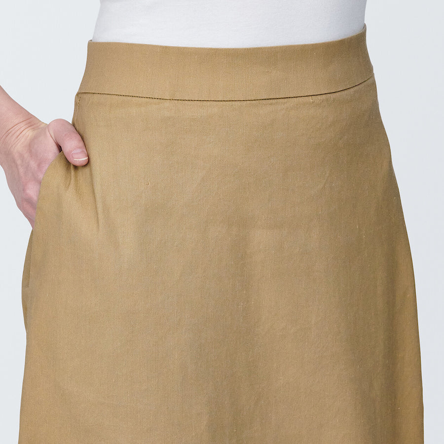 Women's Hemp blend stretch Straight skirt Light greyXS