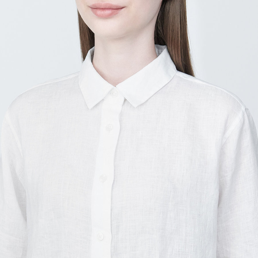 Women's Washed linen Regular collar L/S shirtWhiteXS