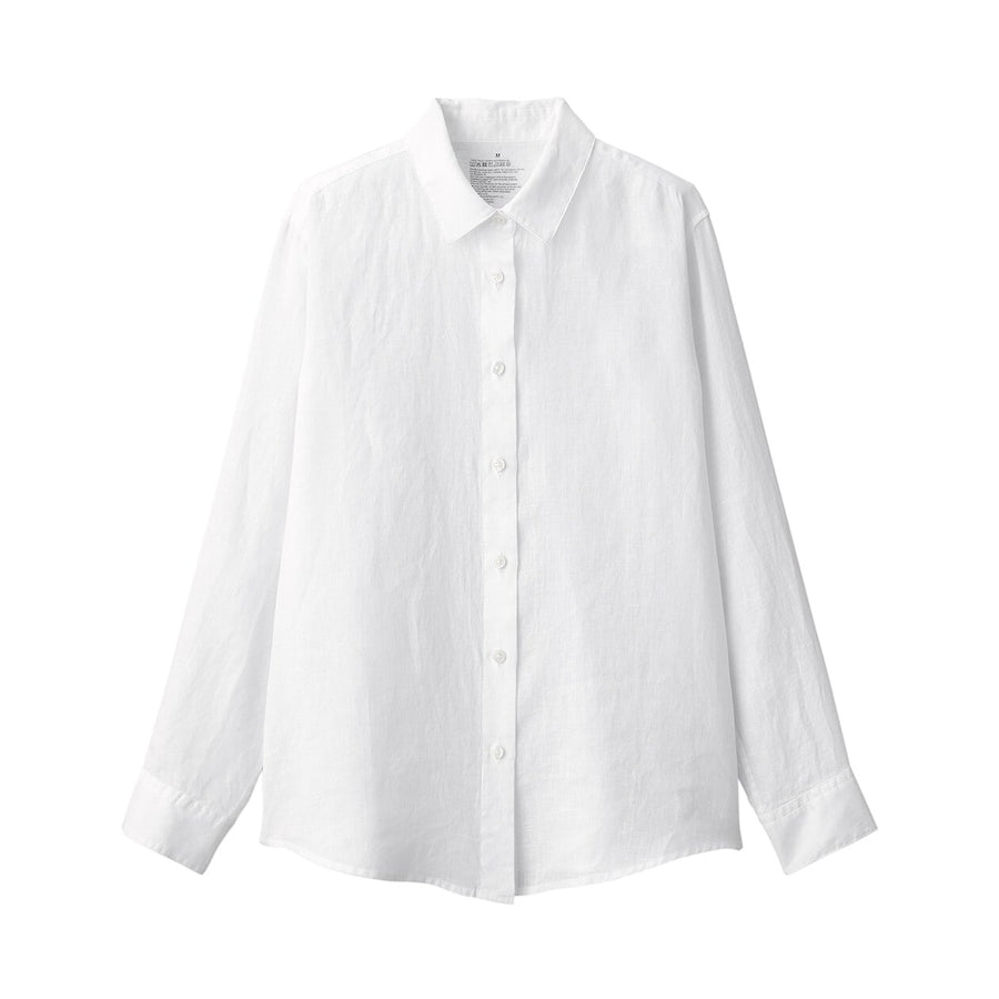 Women's Washed linen Regular collar L/S shirtWhiteXS