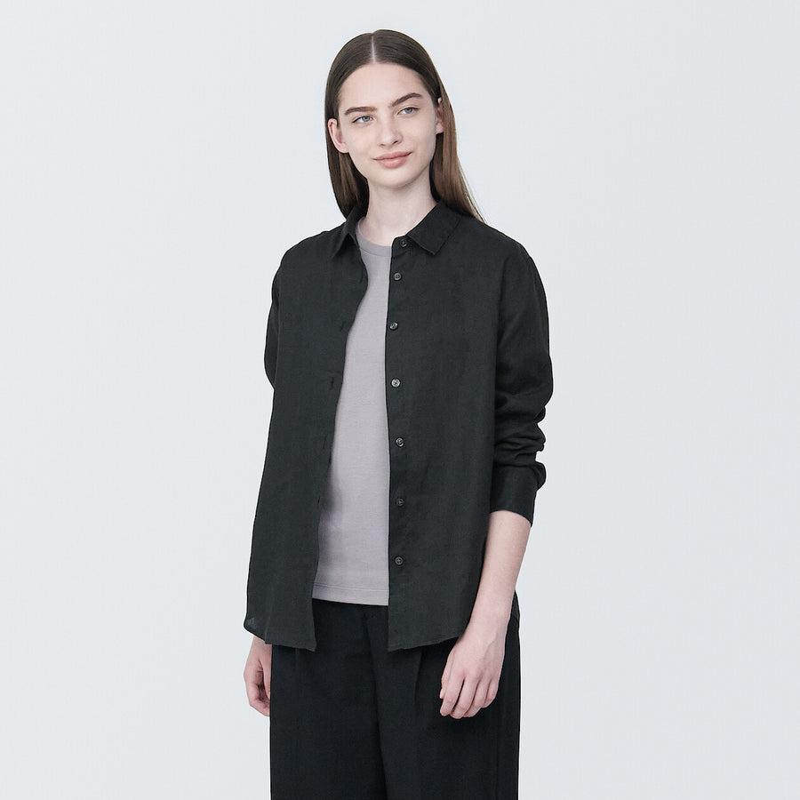 Women's Washed linen Regular collar L/S shirtWhiteXS