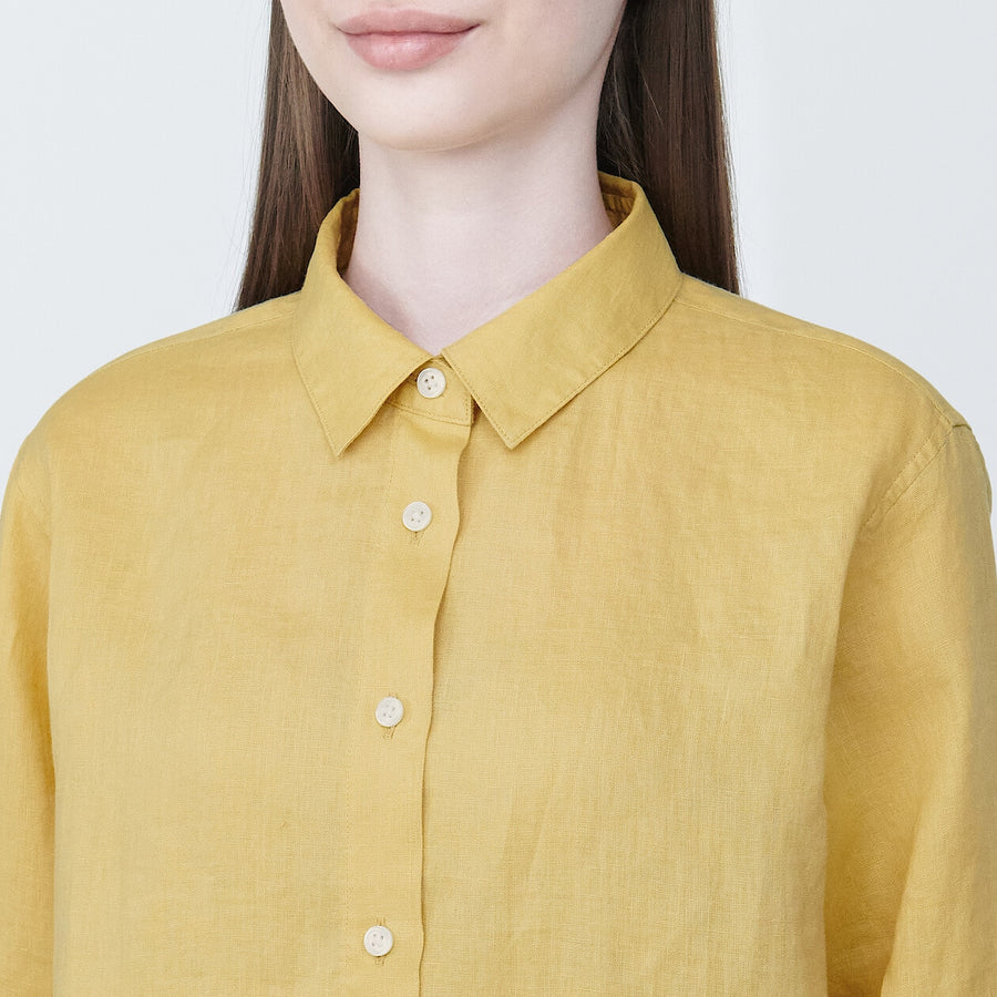 Women's Washed linen Regular collar L/S shirtWhiteXS