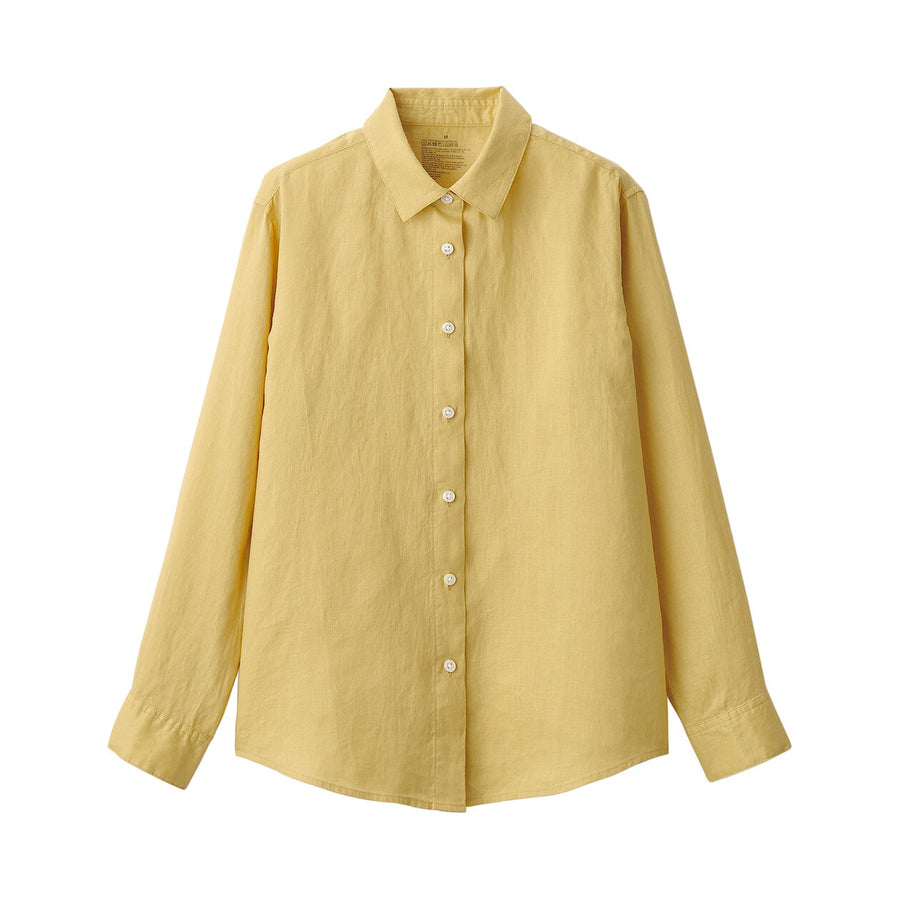 MUJI Women s Washed 100 Linen Long Sleeve Shirt MUJI Australia