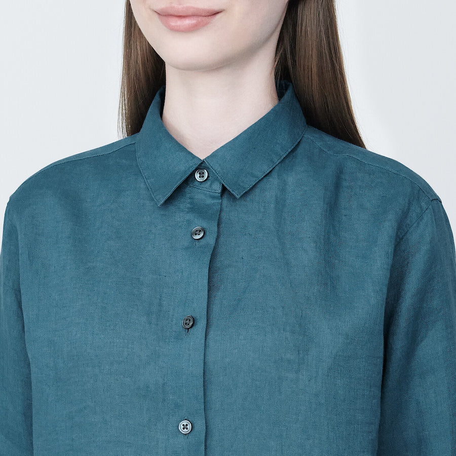 Women's Washed linen Regular collar L/S shirtWhiteXS