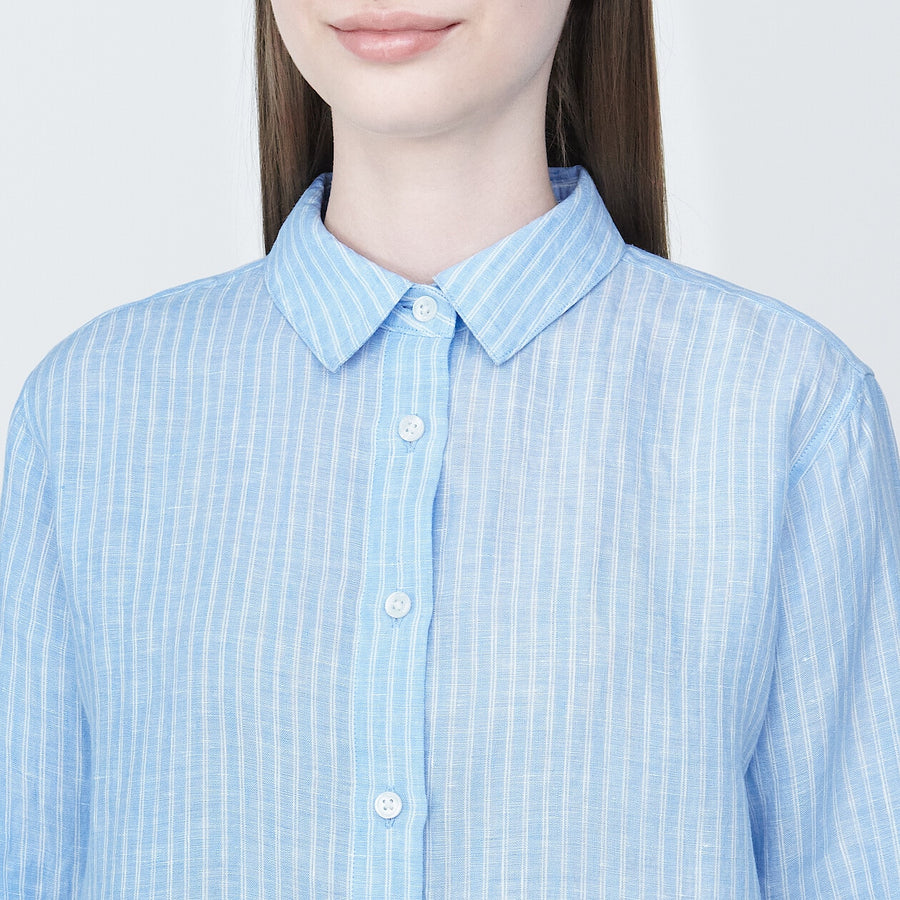 Women's Washed linen Regular collar L/S shirtWhiteXS