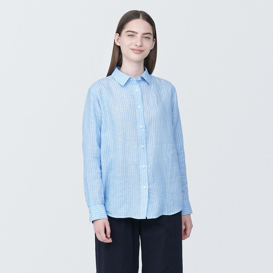 Women's Washed linen Regular collar L/S shirtWhiteXS