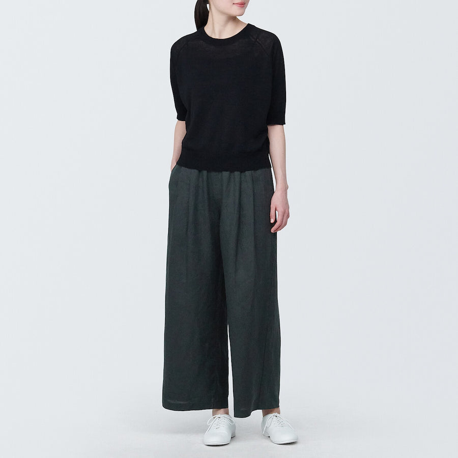 Women's Linen Easy widepantsCharcoal greyXS