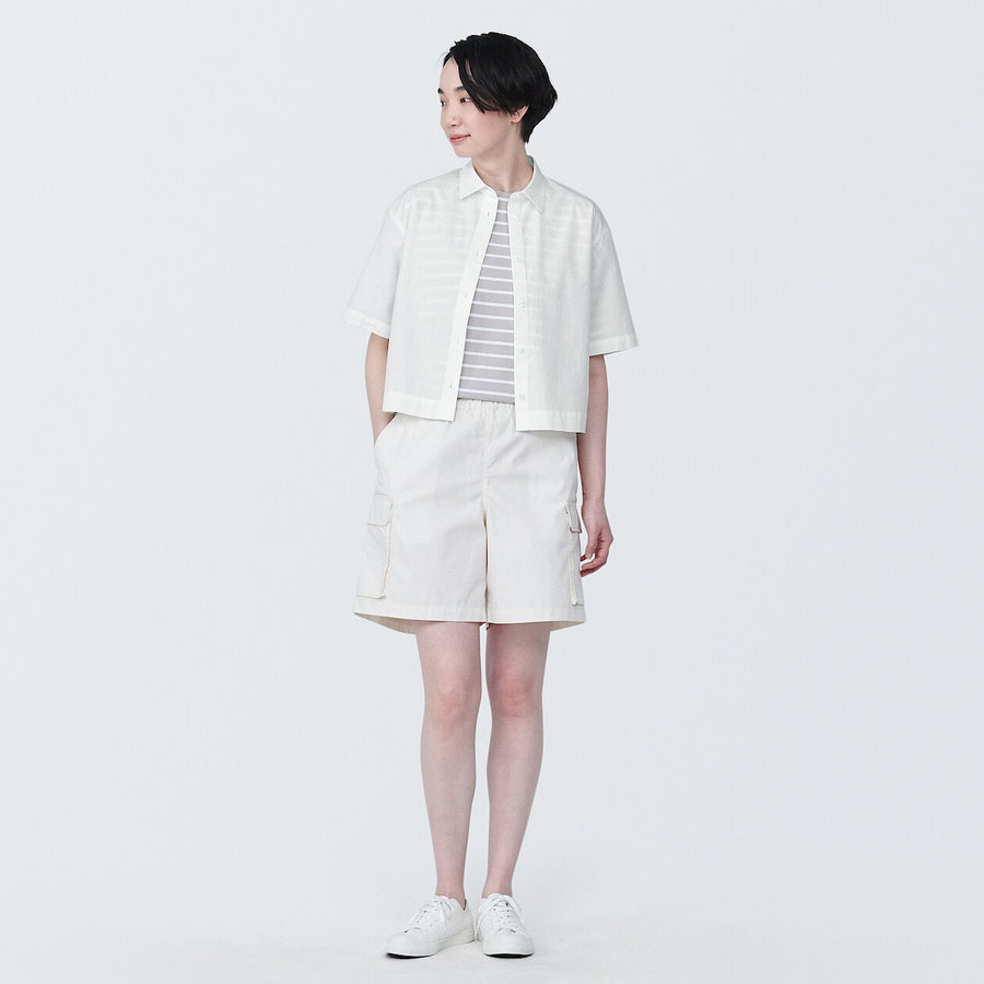 W's Cool touch broadcloth Regular collar S/S shirtWhiteXS