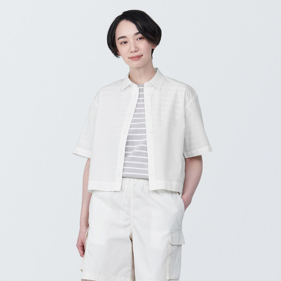 W's Cool touch broadcloth Regular collar S/S shirtWhiteXS