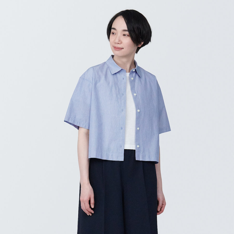 W's Cool touch broadcloth Regular collar S/S shirtWhiteXS