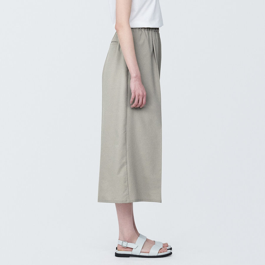 Women's Breathable seersucker Cropped pants Light greyXS