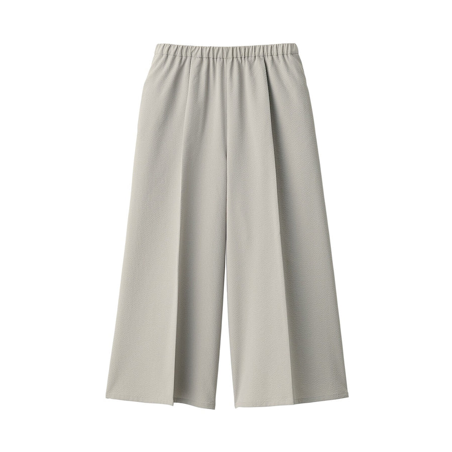 Women's Breathable seersucker Cropped pants Light greyXS