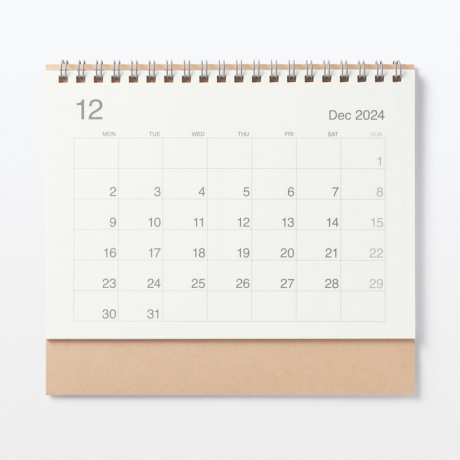 Bagasse-paper Monday start Calendar /S/Dec. 2024 - Dec. 2025