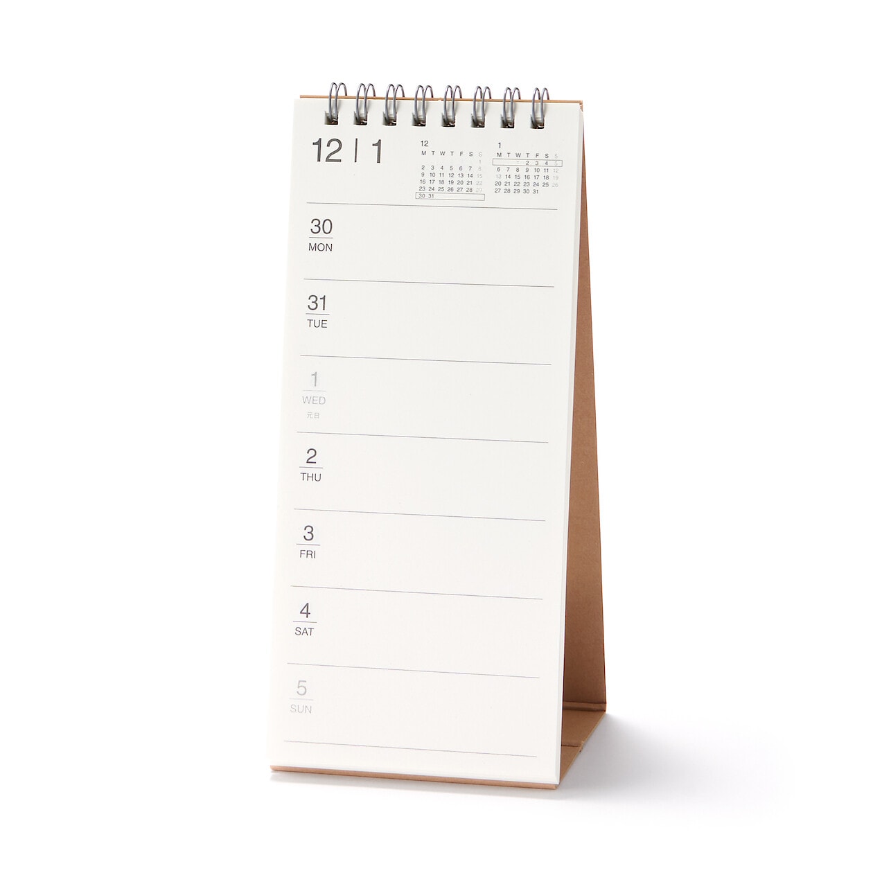 MUJI 2025 Weekly Flip Desk Calendar (Mon Sun) Vertical MUJI Australia