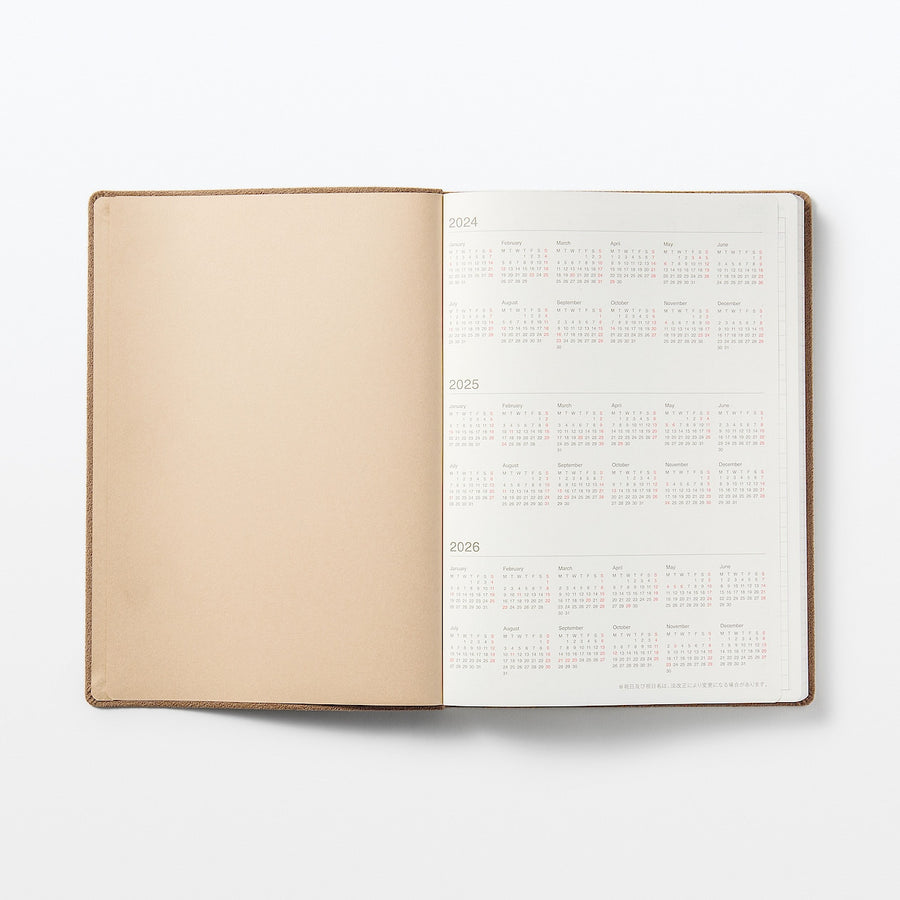 Faux suede Monday start Month/Weekly planner From Dec. 2024