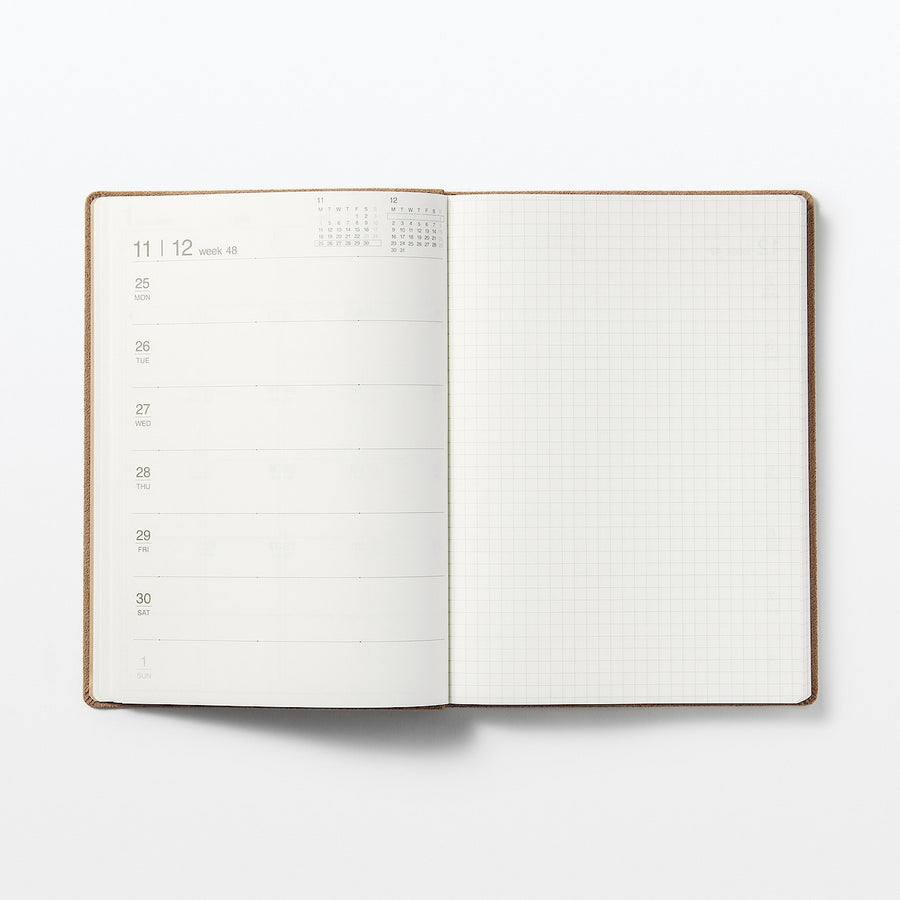 Faux suede Monday start Month/Weekly planner From Dec. 2024