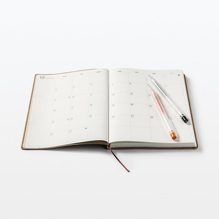 Faux suede Monday start Month/Weekly planner From Dec. 2024