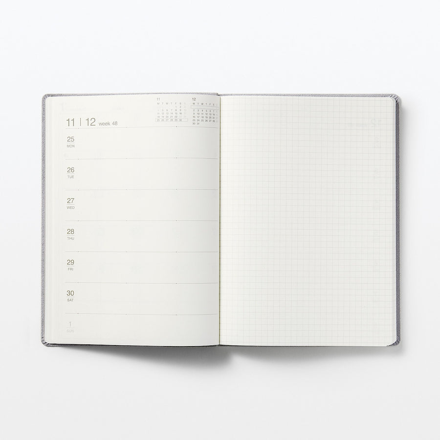 Faux suede Monday start Month/Weekly planner From Dec. 2024