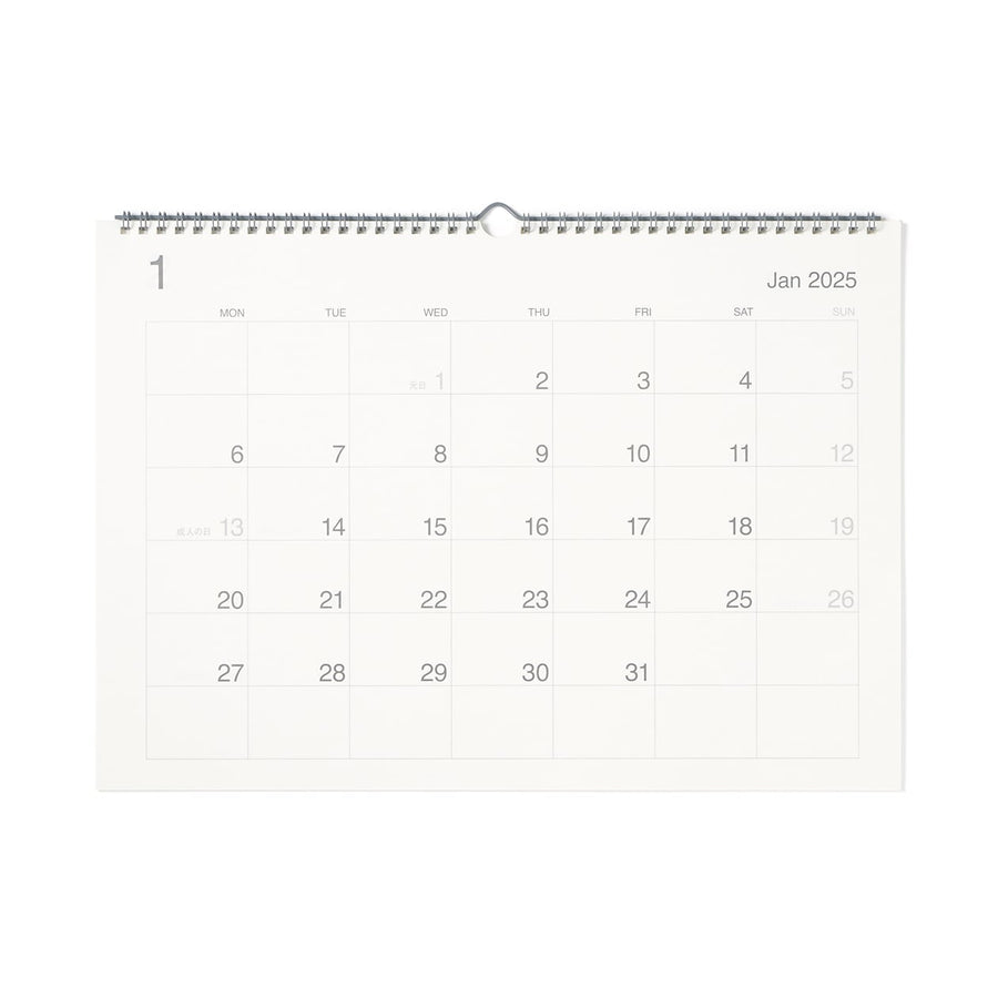 Bagasse-paper Monday start Wall calendar / Jan. - Dec. 2025