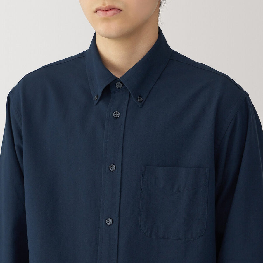 M's Washed oxford button down L/S shirt WhiteXS