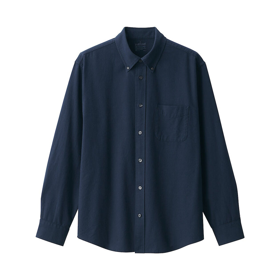 M's Washed oxford button down L/S shirt WhiteXS