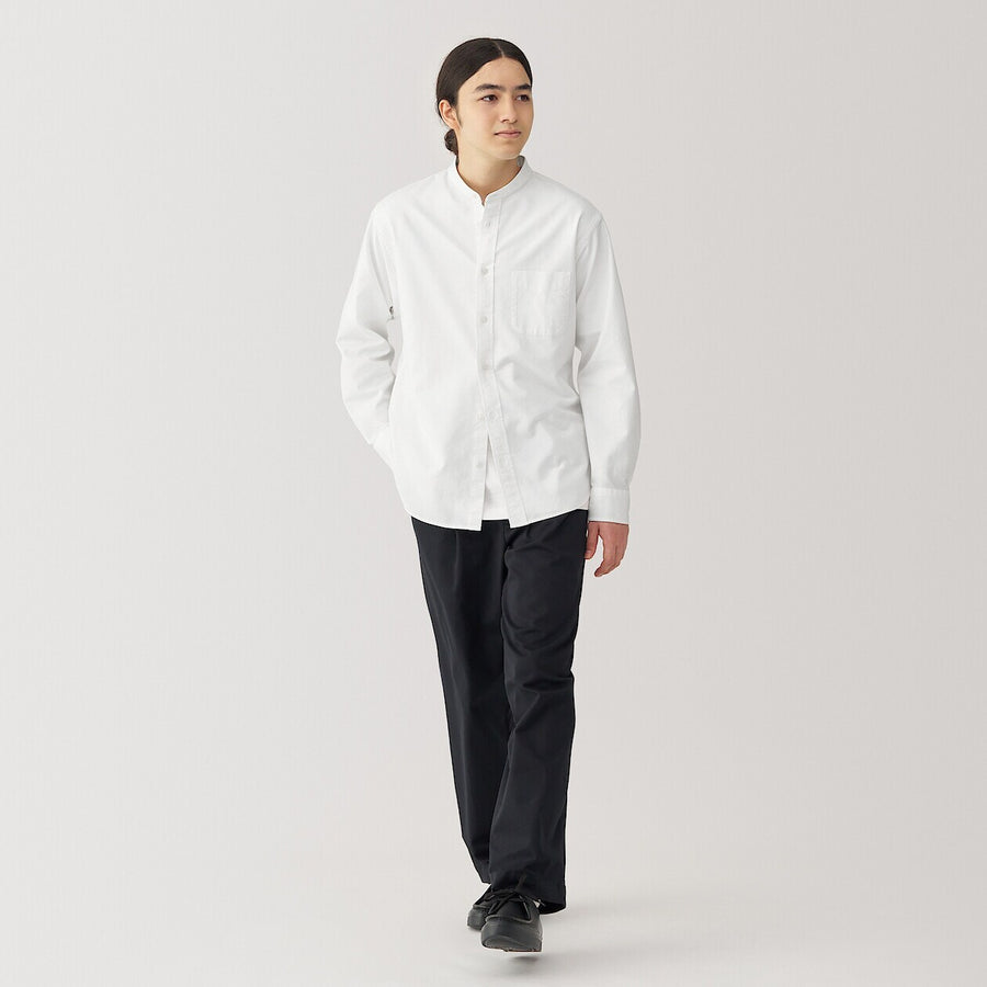 M's Washed Oxford Stand Collar Shirt WhiteXS