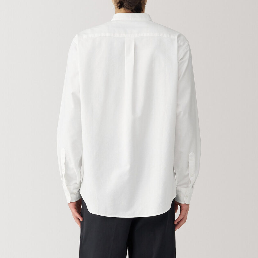 M's Washed Oxford Stand Collar Shirt WhiteXS