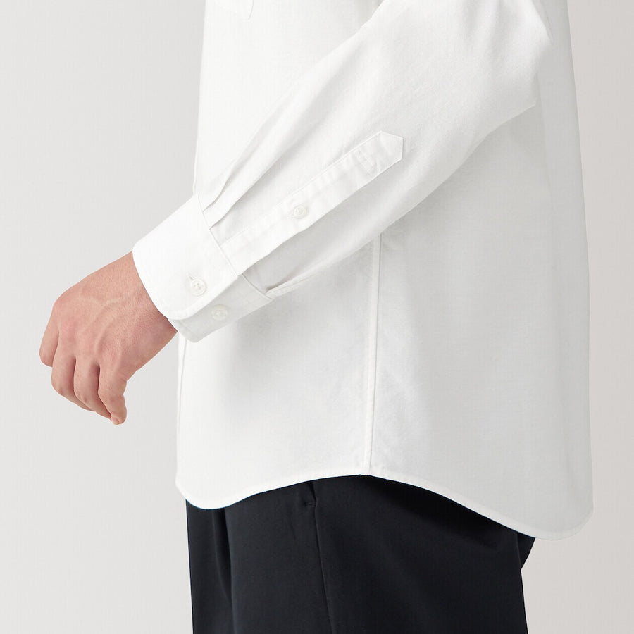 M's Washed Oxford Stand Collar Shirt WhiteXS