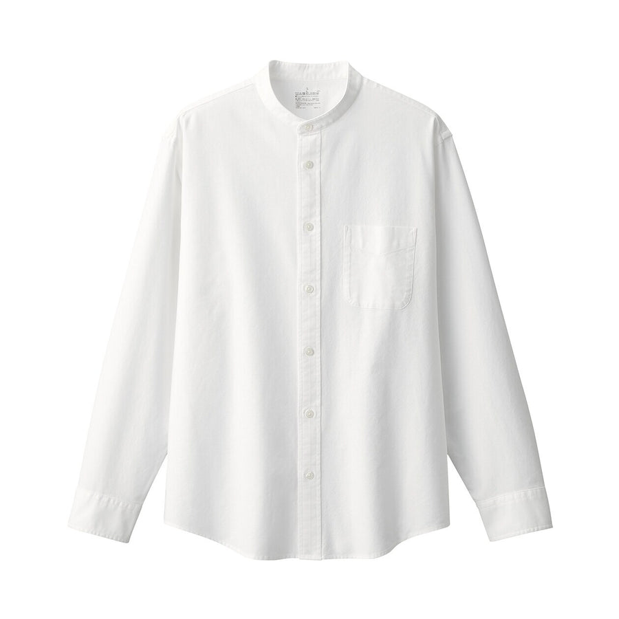 M's Washed Oxford Stand Collar Shirt WhiteXS