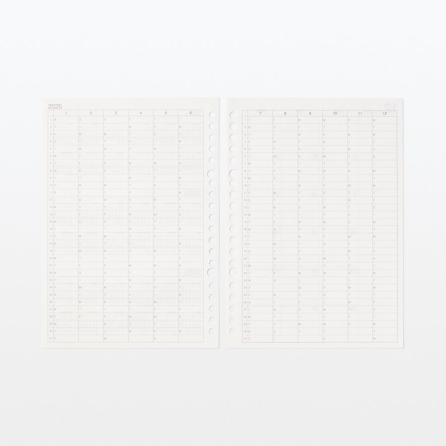 Loose leaf papers Refill Monthly planner Dec. 2024 start