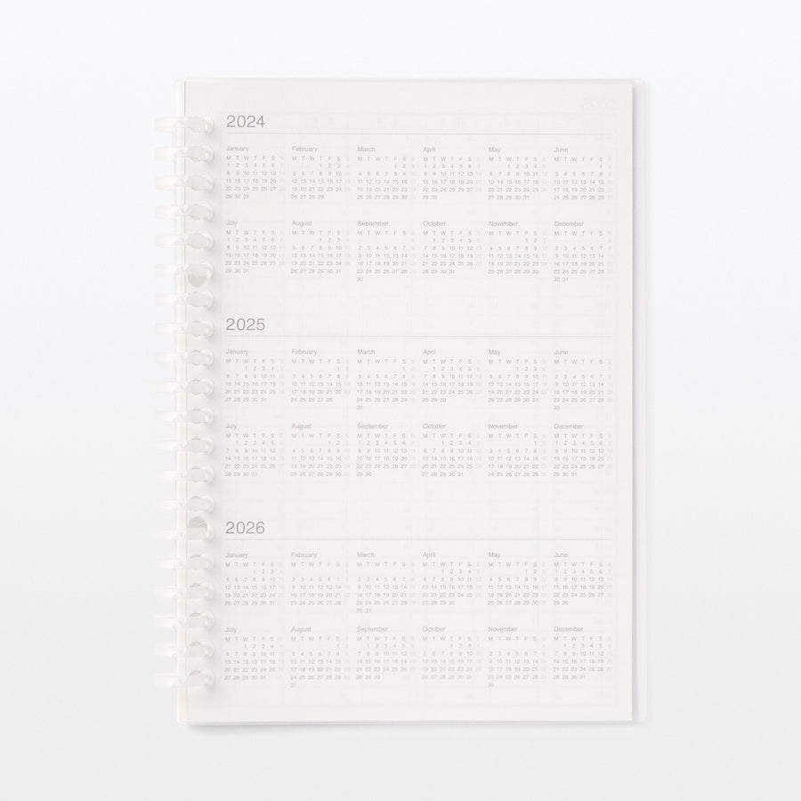 Loose leaf papers Refill Monthly planner Dec. 2024 start