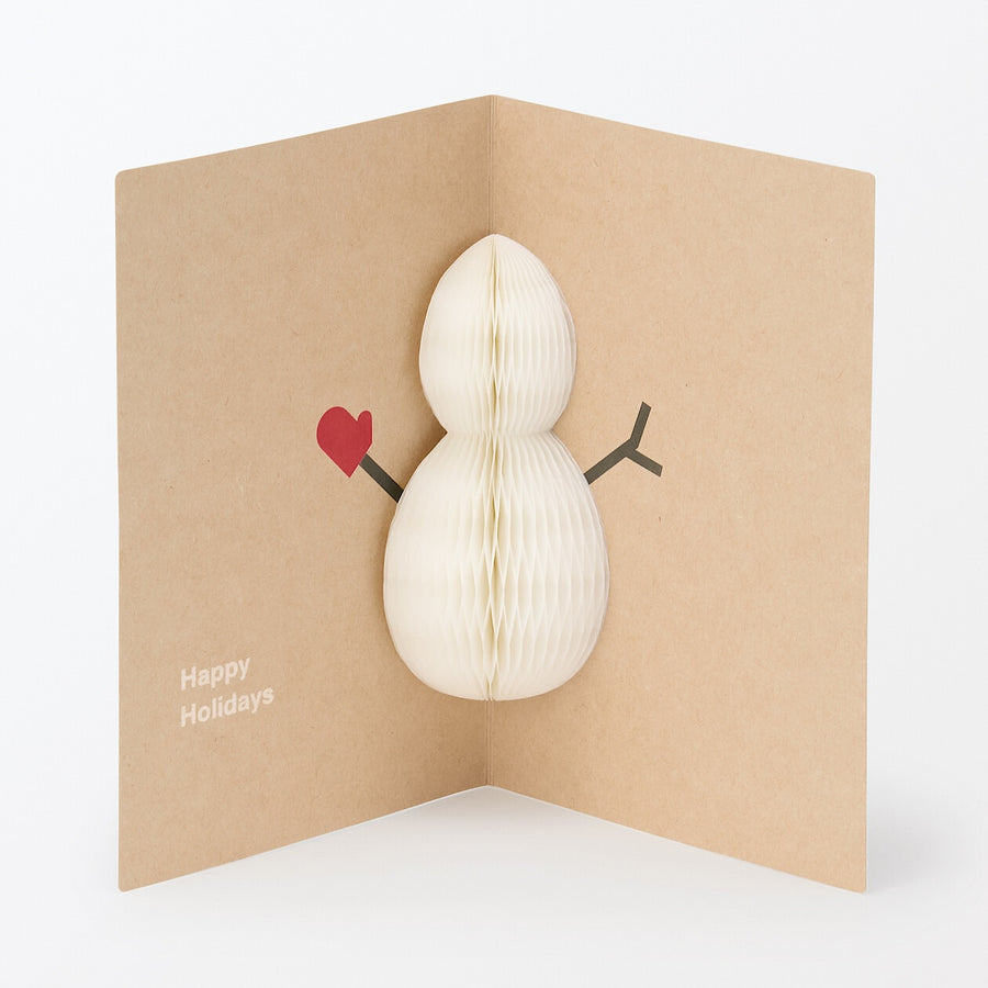 Honeycomb paper Small card Snowman