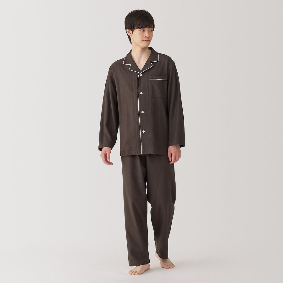 M's Side seamless Flannel L/S pajamas Dark NavyS