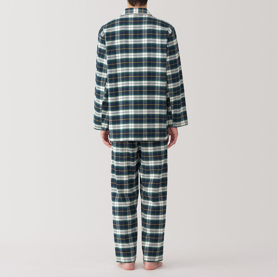 M's Side seamless Flannel L/S pajamas Dark NavyS