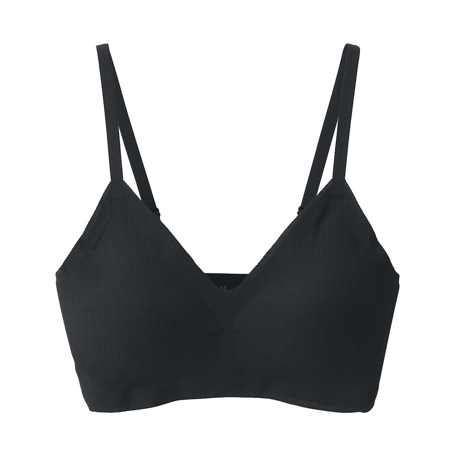 W's Pleasant to the touch ribbed  bra Black XS