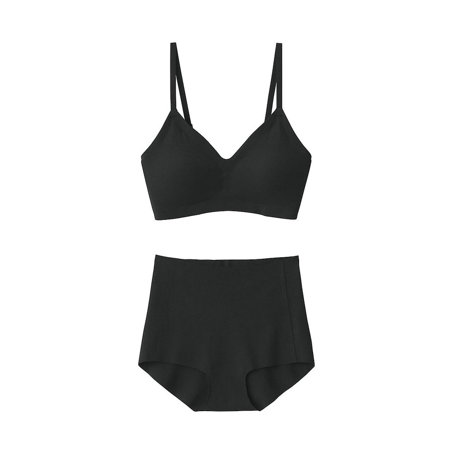 W's Pleasant to the touch ribbed  bra Black XS