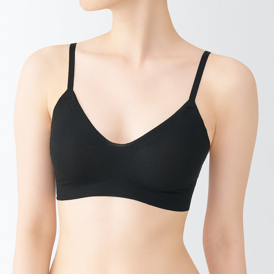 W's Pleasant to the touch ribbed  bra Black XS